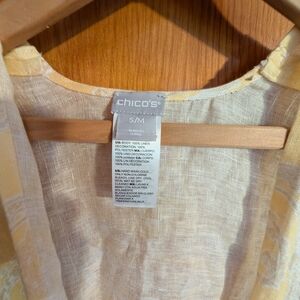 Chico's Soft Yellow Linen Blouse